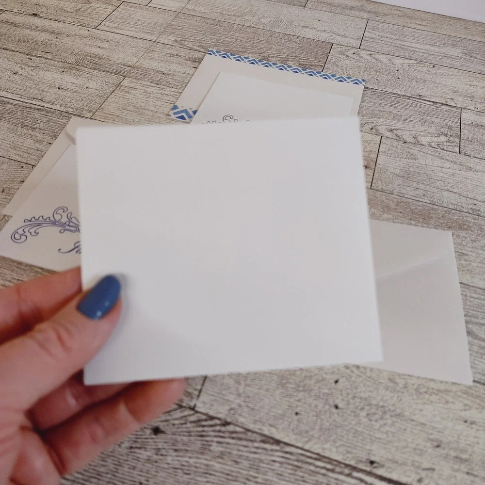 Just a Note Stationery Cards with Envelopes Blue‎ Design Blank Inside Set of 3